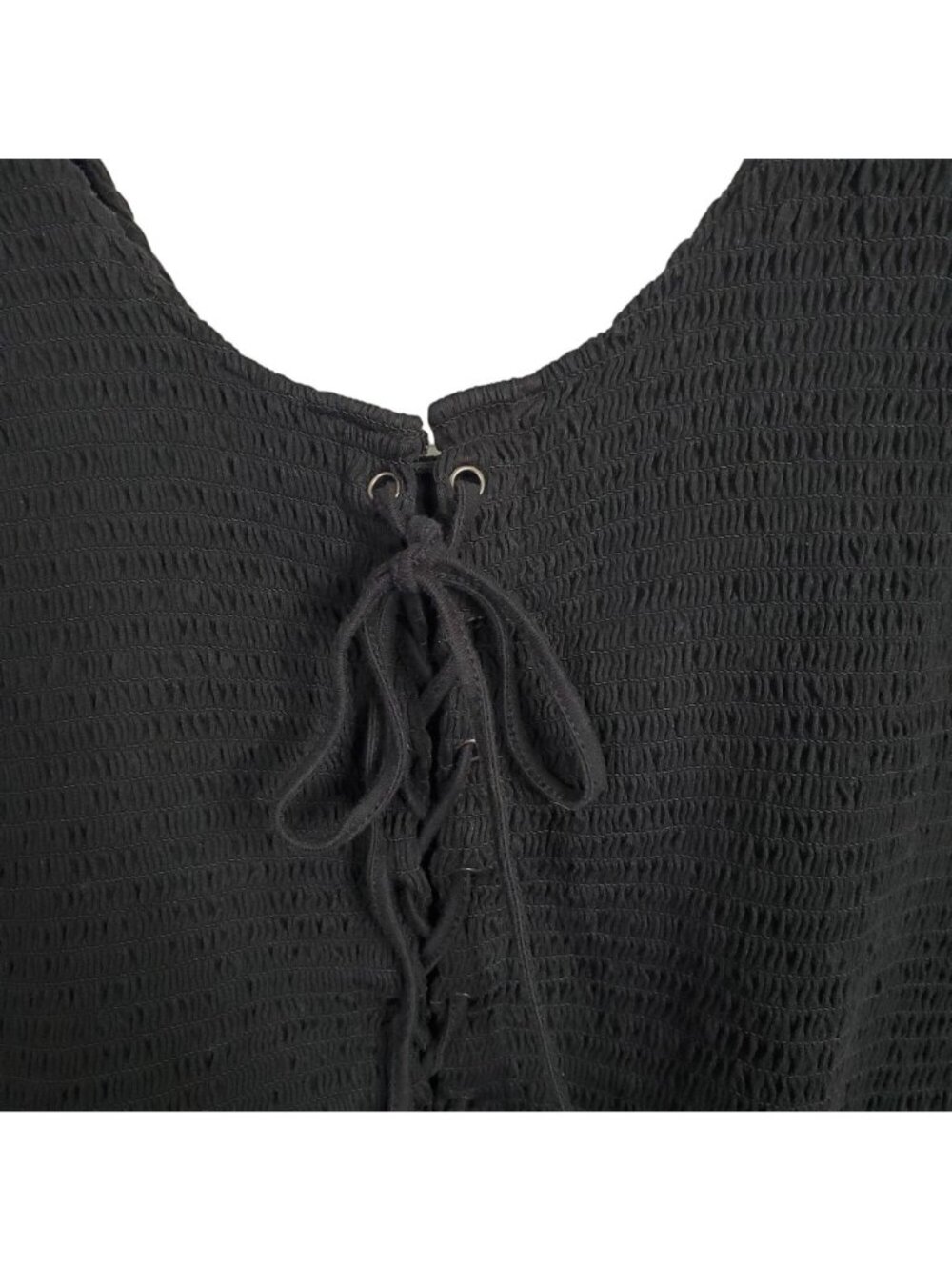 Hot Topic 4 Size 4X Top Smocked Lace Up Corset Tank Gothic Cottagecore Stretchy - Picture 9 of 9